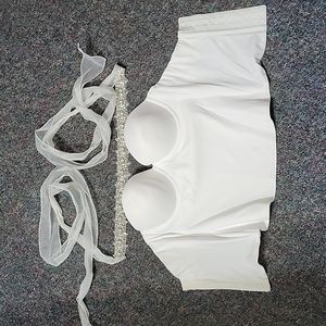 White wedding corset with sash for waist